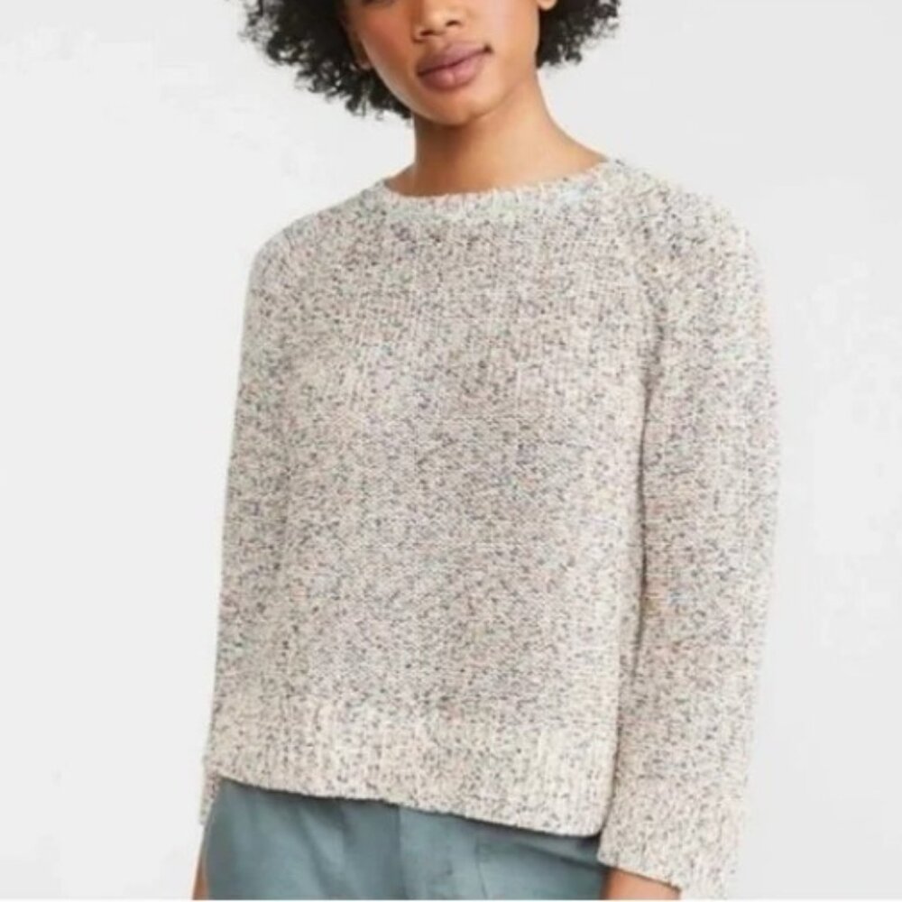 Lou & Grey for LOFT Rainbow Knit Sweater Multi-Color Crew Neck M
